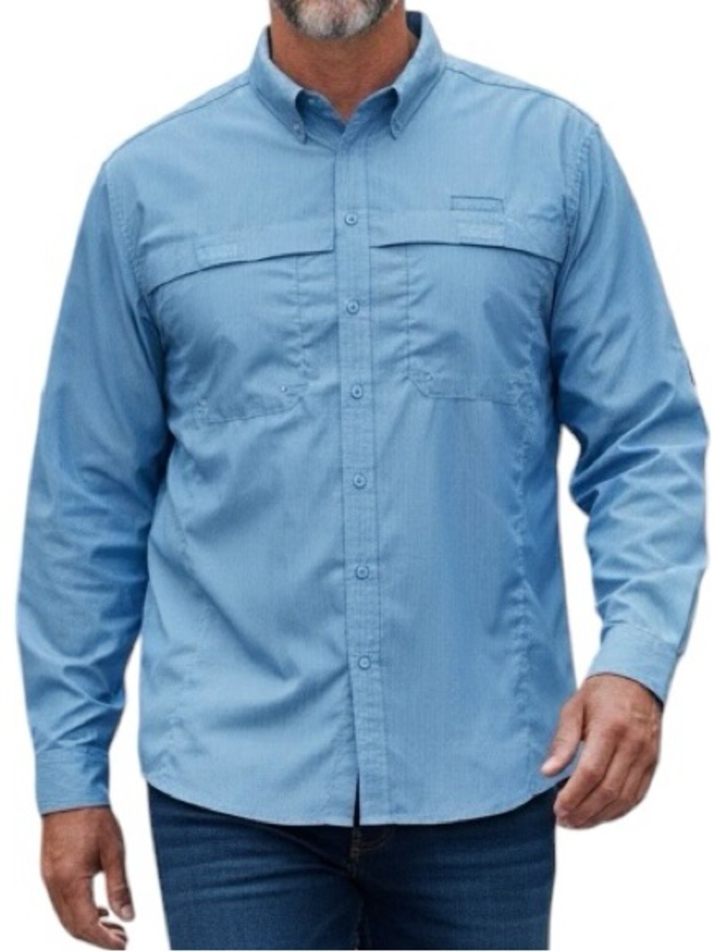 Stillwater Supply Co. Light Blue Fishing ShirtButton Down Long Sleeve Size Large